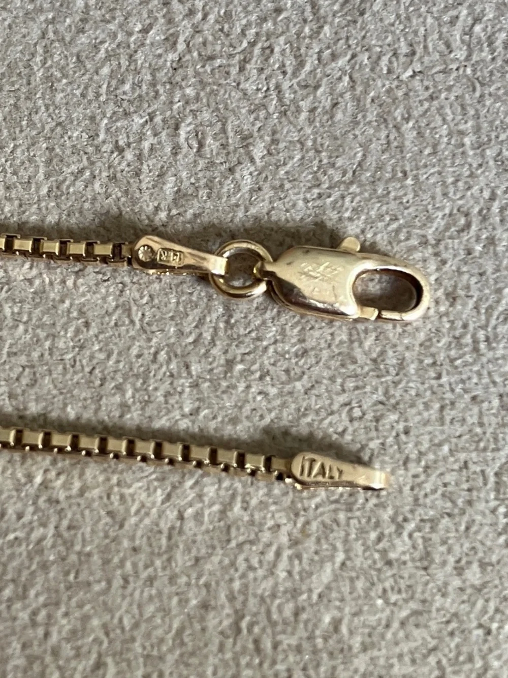 Gold Box Chain Necklace 14K